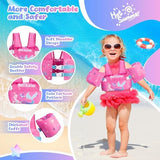 NEMONE Toddler Swim Vest for 22-70 lbs Kids Floaties Swim Jacket with Arm Water Wings for Girls Boys 2 3 4 5 6 7 Years Old Sea Beach Pool
