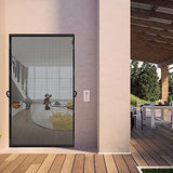 MAGZO Hanging Screen Door, Fits Door Size 28" x 80" (Curtain Size 30'' x 81''), Upgraded Fiberglass Mesh Net with Tension Rod&Hook&Loop (One Piece Can be Installed in 2 Ways), Weighted Bottom, Grey