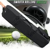 Golf Travel Bags for Airlines with Adjustable Support Rod and Detachable Shoulder Straps, Soft Foldable Golf Club Travel Covers, 900D Heavy Duty Oxford -Universal Size