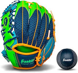 Franklin Sports Kids Baseball Glove + Ball Sets - Meshtek Youth Teeball Gloves for Kids + Toddlers - Left + Right Hand Throw Mitts + Glove Sets with Foam Balls - Boys + Girls Gloves - 9.5" Inch