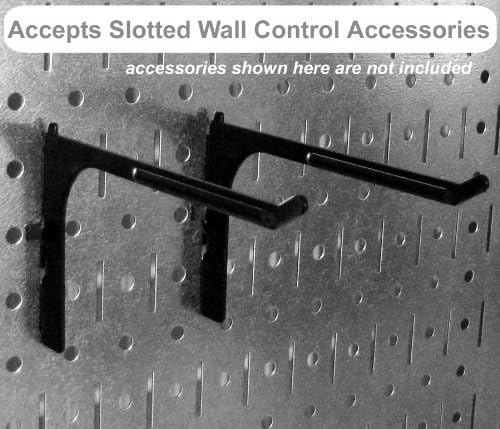 Wall Control 30-P-3232B Black Metal Pegboard Pack - (2) 32" Tall x 16" Wide Black Pegboards