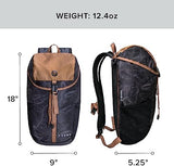 Tezos Juniper Daypack, Lightweight Hiking Backpack and Hydration Pack for Camping, Travel, Biking, and the Outdoors, 16 Liter (Black Topo)