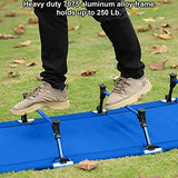 Kids Camping Cot and Toddler Travel Bed | Lightweight and Compact Cots for Sleeping | 5’9” x 27.5” x 5.3” – Portable Folding Cot for Toddler, Kids, Youth and Even Adults