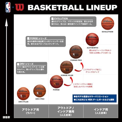 WILSON Evolution Indoor Game Basketballs - Size 5, Size 6 and Size 7