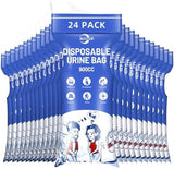 Disposable Urine Bags 900ML 8/12/24 Pieces, Emergency Portable Pee Bags for Women Men, Travel Urinal Bag, Unisex Urinal Toilet Bag for Road Trips Camping Hiking Traffic Jams