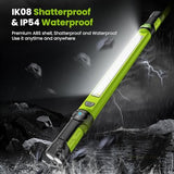 Work Light【AUTO ON/Off】 3000LM LED Work Light 5200mAh Under Hood Working Light with Hooks, Portable Magnetic Rechargeable Cordless Job Site Lighting for Mechanic/Car Repairing/Garage-Green