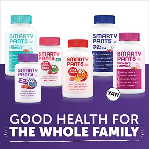 SmartyPants Toddler Multivitamin Gummies: Omega 3 Fish Oil (EPA/DHA), Vitamin D3, C, Vitamin B12, B6, A, K & Zinc, Biotin, Beta Carotene, Gluten Free, Three Fruit Flavors, 180 Count (60 Day Supply)