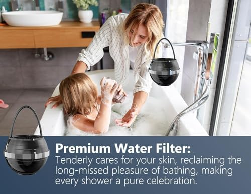Bathtub Water Filter for Tub with Overflow,2,500 Gallons of Filtration,8 Stages Bath Filter,Remove contaminants,Chlorineand Fluoride,Hardwater Softener,BPA Free(Upgrade Version),Black