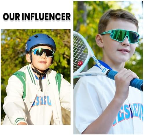 DUCO Kids Sunglasses Youth Baseball Sun Glasses Lightweight TR90 Frame UV400 Sports Cycling Shades for Boys Girls DK268