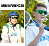DUCO Kids Sunglasses Youth Baseball Sun Glasses Lightweight TR90 Frame UV400 Sports Cycling Shades for Boys Girls DK268