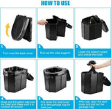 Portable Camping Toilet, Folding Toilet for Adults with Lid and Retractable Toilet Paper Holder, Waterproof Porta Potty with Carry Bag and Disposible Liners for Camping, Hiking, RV Travel