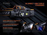 Fenix HM70R Headlamp, 1600 Lumen USB-C Rechargeable with White, High CRI and Red Beams and Lumentac Organizer