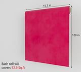 Decotalk Velvet Wallpaper Peel and Stick Pink Velvet Wallpaper Felt Fabric Sheets Adhesive Felt Fabric Wallpaper for Crafts Hot Pink Velvet Wall Paper for Drawer Liner 15.7x120 Inch Velvet Fabric Pink
