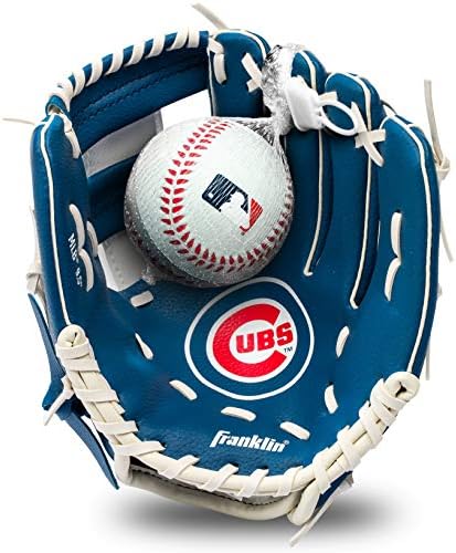 Franklin Sports MLB Youth Teeball Glove and Ball Set - Kids Baseball and Teeball Glove and Ball - Perfect First Kids Glove - 9.5"