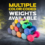 Yes4All Neoprene Coated Dumbbell Hand Weight Sets of 2 - Multiple Weight Options with 15 Colors, Anti-roll, Anti-Slip, Hexagon Shape