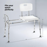 Sliding Shower Transfer Bench Transfer Bench For Bathtub Shower Chair For Inside Shower Shower Chair For Elderly And Disabled Adjustable Height Shower Bench Holds Weight Up To 400 Lbs FSA/HSA Eligible