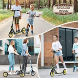 Kick Scooter for Ages 6+,Kid, Teens & Adults. Max Load 240 LBS. Foldable, Lightweight, 8IN Big Wheels for Kids, Teen and Adults, 4 Adjustable Levels. Bearing ABEC9