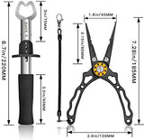 ZACX Fish Lip Gripper Pliers - Upgraded Muti-Function Hook Remover and Split Ring Pliers for Fly Fishing, Ice Fishing, Fishing Gear - Gift for Men (Package B)