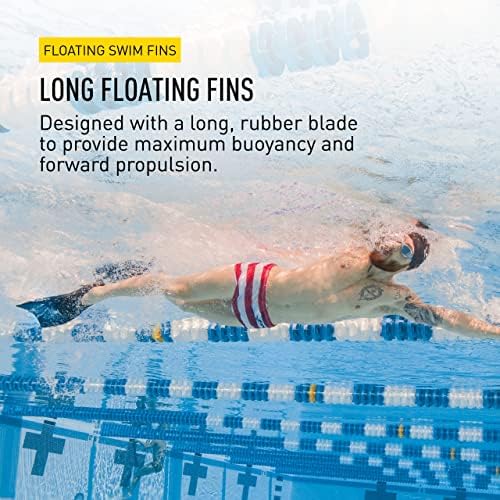 FINIS Long Floating Swim Fins - Training Fins for All Ages - Improves Kick Technique & Body Position