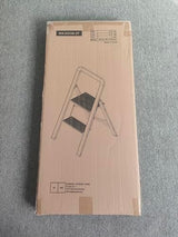 KINGRACK Aluminium 2 Step Ladder, Lightweight Step Stool with Non-Slip Pedals, Handrail, 330LBS Foldable Step Ladder for Kitchen, Garage, Home, Space Saving, Sturdy and Portable, Silver