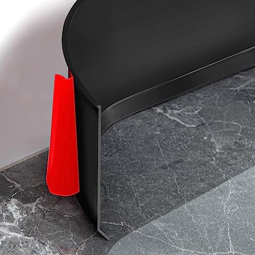 Flexible Baseboard Molding Trim 4 Inch Self-Adhesive Vinyl Wall Base Peel and Stick Cove Base Rubber Wall Baseboard Moulding Trim (20Ft, Black)
