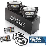 Foxelli LED Headlamp Flashlight for Adults & Kids, Running, Camping, Hiking Head Lamp with White & Red Light, Comfortable Headband, Lightweight & Waterproof, 3 AAA Batteries