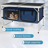 CampLand Outdoor Folding Table Aluminum Lightweight Height Adjustable with Storage Organizer for BBQ, Party, Camping