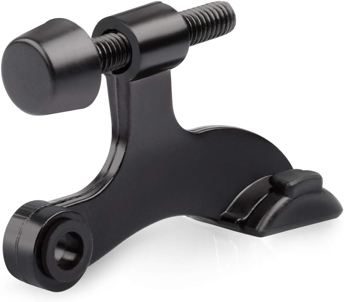 HOMOTEK 24 Pack Hinge Pin Black Door Stopper,Adjustable Deluxe Heavy Duty Door Stopper 2-1/2"x1-3/4”,with Black Rubber Bumper Tips