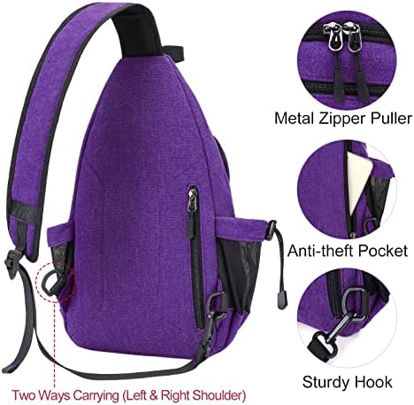 MOSISO Sling Backpack,Canvas Crossbody Hiking Daypack Bag with Anti-theft Pocket