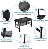 Retractable Small Folding Table and Stool Set, Portable Camping Foldable Table Lightweight Yet More Sturdy with Adjustable Stool for Outdoor Picnic, Beach, Camp, Also Ideal as Lap Desk, Bed Table
