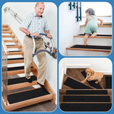 Non Slip Stair Treads for Wooden Steps,15 Pack 8" X 30" Stairs Carpet Treads Indoor with Reusable Peel and Stick Adhesive for Kids Elders and Pets,Polyester TPR Backing