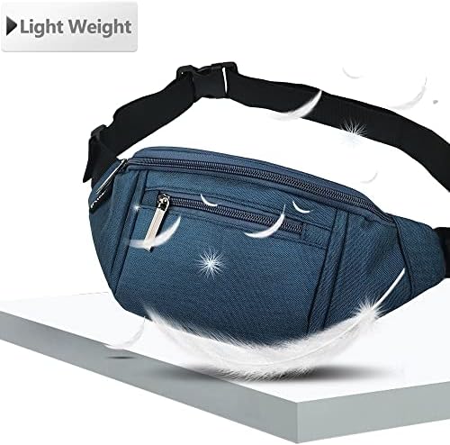 Fanny Pack for Men Women,Crossbody Waist Bag Pack,Belt Bag for Travel Walking Running Hiking Cycling,Easy Carry Any Phone,Wallet (Dark blue)