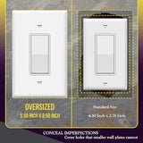 ENERLITES Decorator Light Switch or Receptacle Outlet Wall Plate, Over-Size 1-Gang 5.5" x 3.5", Unbreakable Polycarbonate Thermoplastic, UL Listed, 8831O-W-10PCS, White (10 Pack)