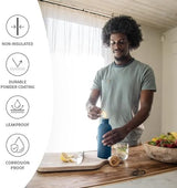 Bambaw 24 oz Water Bottle, Blue Water Bottle Screw Top, Non Insulated Water Bottle Stainless Steel, Travel Water Bottle, BPA Free Water Bottle, Stainless Steel Water Bottle Reusable – Aegean Blue