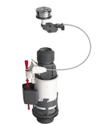 Wirquin Pro Jollyflush Universal Cable Operated Dual Flush Valve 1.5" & 2" base plate cw Chrome Push Button