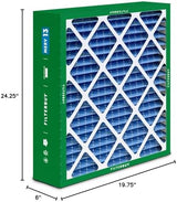 Filterbuy 20x25x6 Air Filter MERV 13 Optimal Defense (2-Pack), Pleated HVAC AC Furnace Air Filters for Aprilaire Space-Gard 201/2200 / 2250 & Lennox (Actual Size: 19.75 x 24.25 x 6.00 Inches)