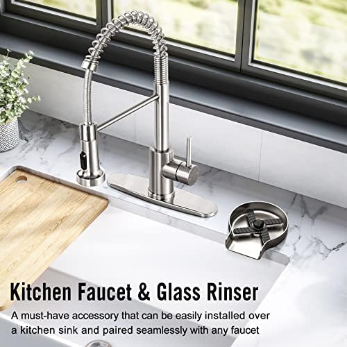 HGN Glass Rinser for Kitchen Sinks,Stainless Steel Sink Cup Washer,Cup Rinser Bar Cup Cleaner Sink Attachment