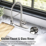 HGN Glass Rinser for Kitchen Sinks,Stainless Steel Sink Cup Washer,Cup Rinser Bar Cup Cleaner Sink Attachment