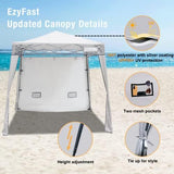 EzyFast Compact Pop Up Canopy Tent, Collapsible Instant Shelter,Portable Sports Cabana, with Built-in Weight Bags, 8 x 8 ft Base / 6 x 6 ft Top for Camping, Hiking, Picnic, Family Outings (Khaki)