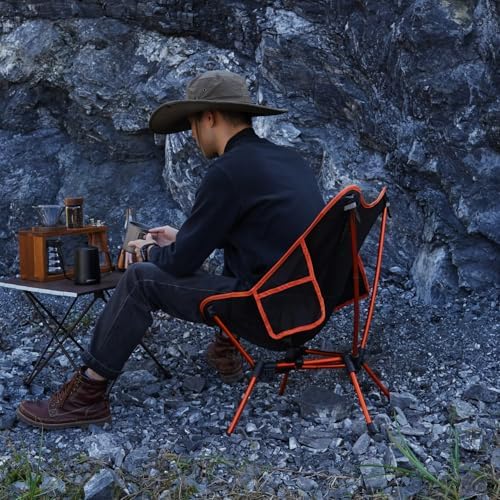MOON LENCE Portable Camping Chair Backpacking Chair - The 4th Generation Ultralight Folding Chair - Compact, Lightweight Foldable Chairs for Hiking Mountaineering, Beach