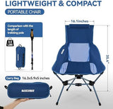 MARCHWAY Lightweight Folding High Back Camping Chair with Head Support, Stable Portable Compact for Outdoor Camp, Travel, Beach, Picnic, Festival, Hiking, Backpacking (Highback Dark Blue)