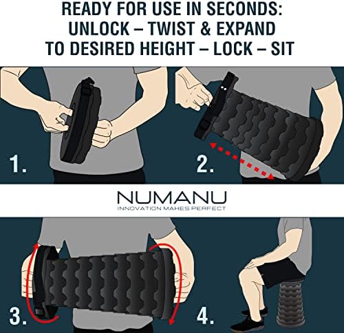 Collapsible Stool 2-Pack & Carry Bag + Clips - Upgraded Portable Folding Stool, Height Adjustable, Lightweight, Retractable Telescoping Camping Seat Travel Chair, Foldable Footrest - Max 400lbs