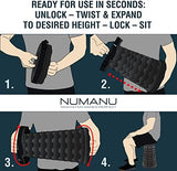 Collapsible Stool 2-Pack & Carry Bag + Clips - Upgraded Portable Folding Stool, Height Adjustable, Lightweight, Retractable Telescoping Camping Seat Travel Chair, Foldable Footrest - Max 400lbs