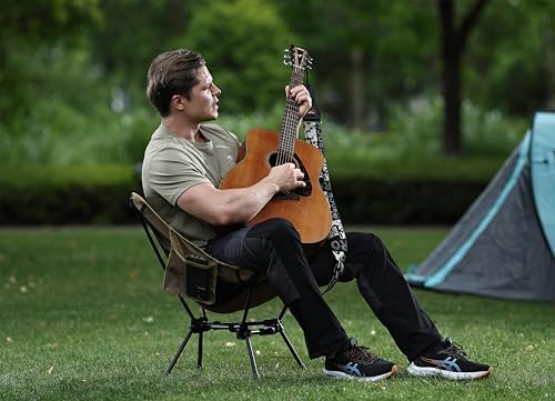 MARCHWAY Lightweight Folding Camping Chair, Stable Portable Compact for Outdoor Camp, Travel, Beach, Picnic, Festival, Hiking, Backpacking, Supports 330Lbs (Khaki)