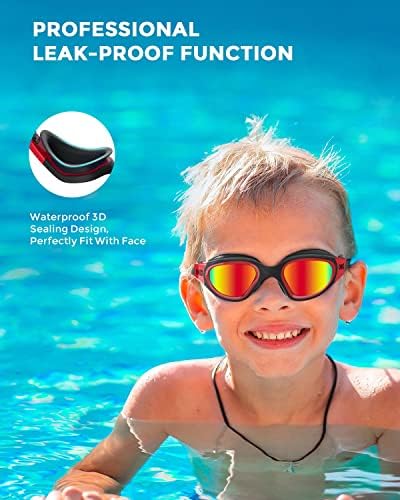 OMID Kids Swim Goggles, P2mini Polarized Swimming Goggles Comfortable for Age 6-14