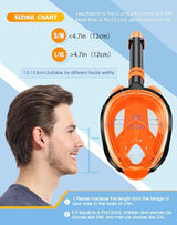 Greatever G2 Full Face Snorkel Mask with Latest Dry Top System,Foldable 180 Degree Panoramic View Snorkeling Mask with Camera Mount,Safe Breathing,Anti-Leak&Anti-Fog