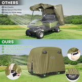 10L0L 2/4/4+2 Passenger Golf Cart Cover Fits for Yamaha EZGO Club Car, 420D Waterproof Durable Polyester Golf Cart Cover with Three Zipper Doors Windproof Sunproof - Black/Army Green/Sliver