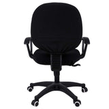 Smiry Stretch Jacquard Office Computer Chair Covers, Removable Washable Universal Desk Rotating Chair Slipcovers Protector, Seat + Backrest Cover, Black