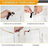 Hibbent Universal Metal Side Mount Toilet Handle Replacement Kit, Brass Toilet Flush Tank Lever with Stainless Steel Flapper Chains for Most Toilets, Matte Black Finish