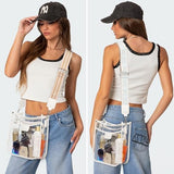 3 Pockets Large Clear Bag for Stadium Events with 2 Long Straps Purse for Women Crossbody Bag Concert Stadium Approved